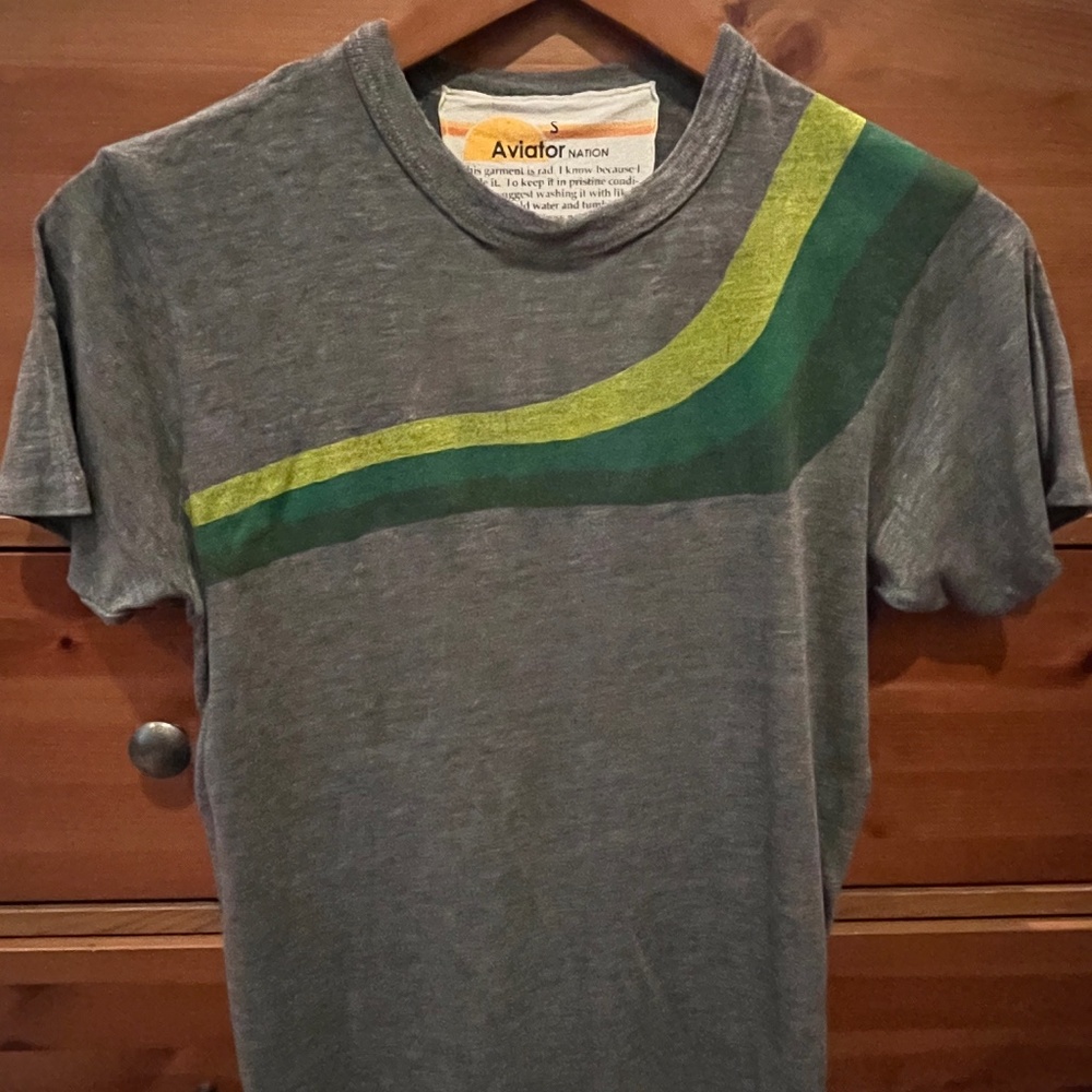 AVIATOR NATION Small Unisex Gray T-shirt